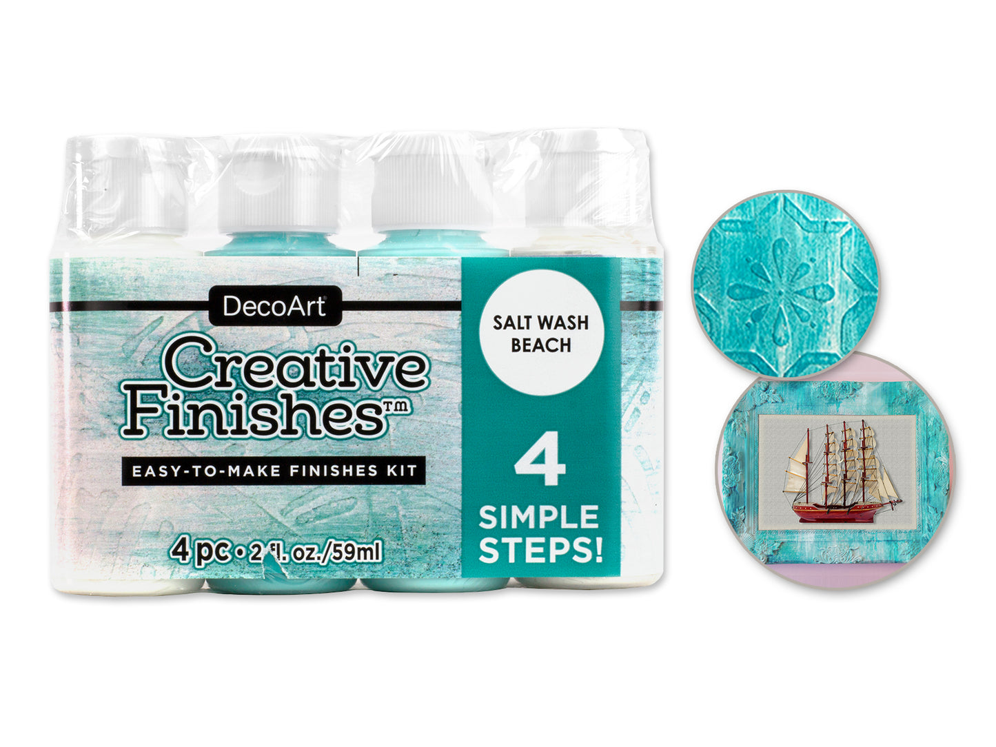 Decoart Paint: 2oz x4pc Creative Finishes Vintage 4-Step Kit