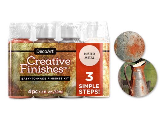 Decoart Paint: 2oz x4pc Creative Finishes Vintage 4-Step Kit
