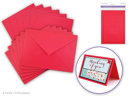 Forever in Time  Cardmaking: 4.5"x6" Cards + Envelopes 6sets A6 Red