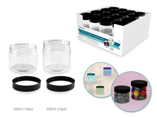 Craft Storage: 150ml+200ml Screw-Top Canisters