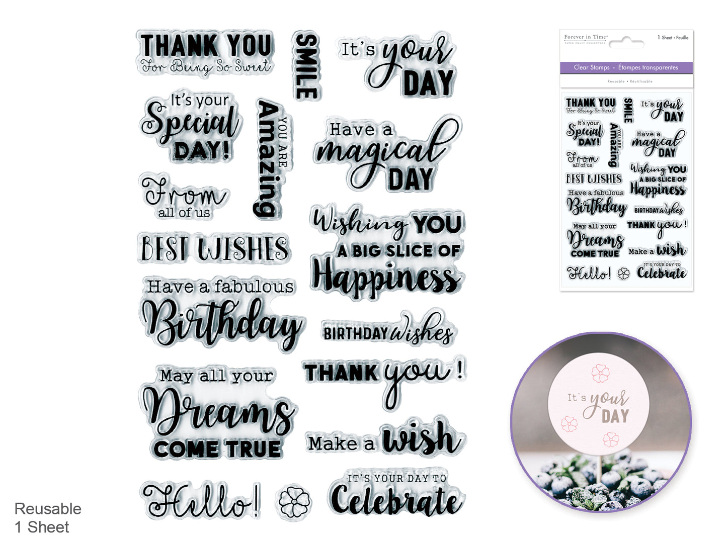 Clear Stamps:  Reusable