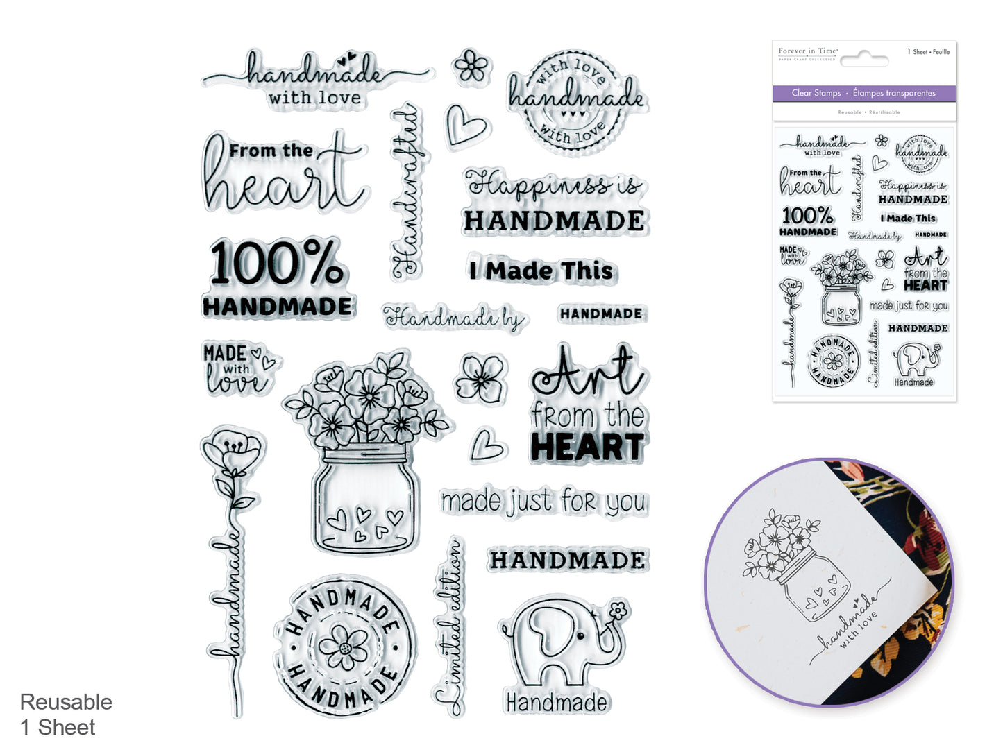 Clear Stamps:  Reusable