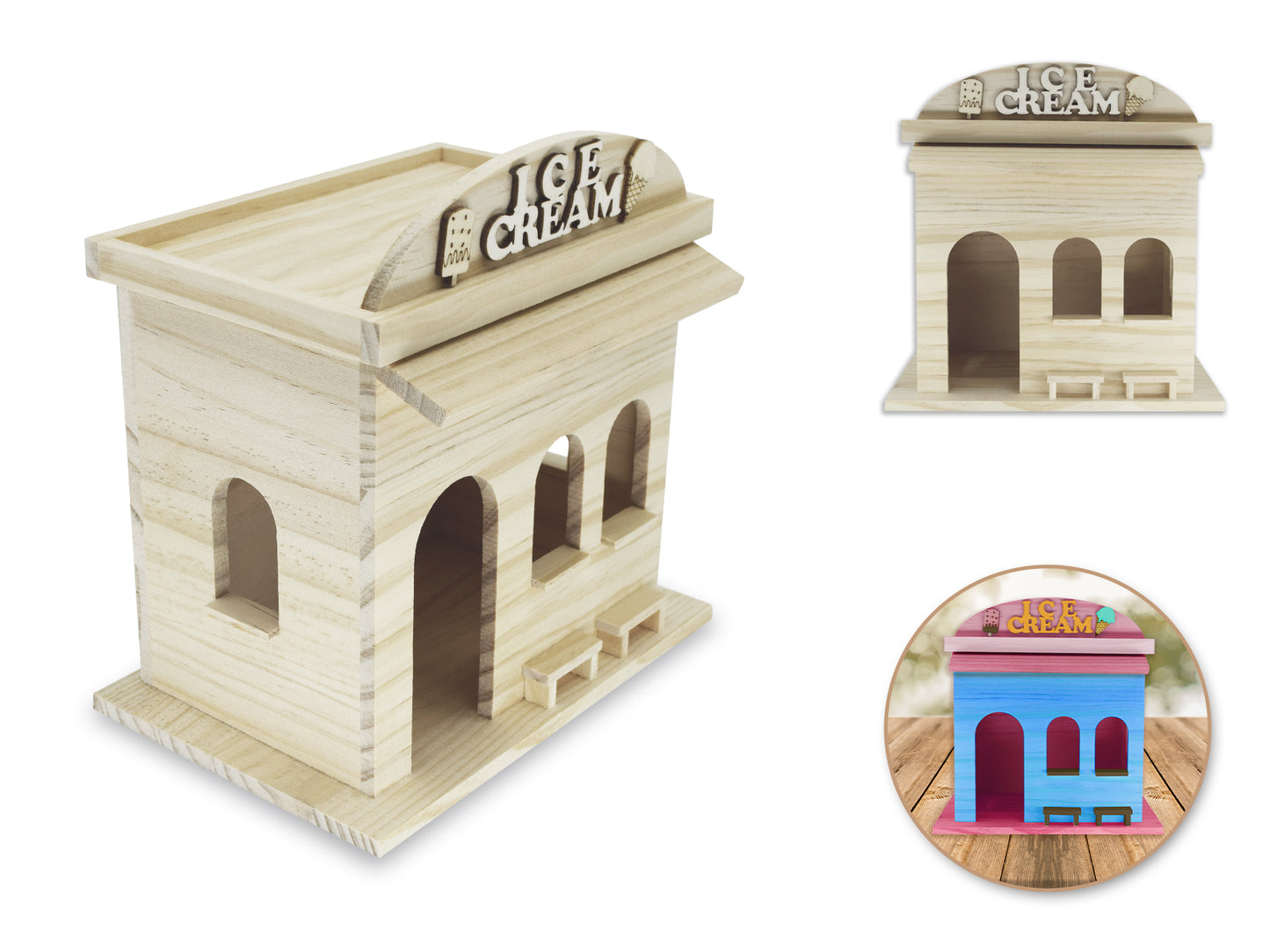 Wood Craft: 8.2x5.5x5.9" Village Store-