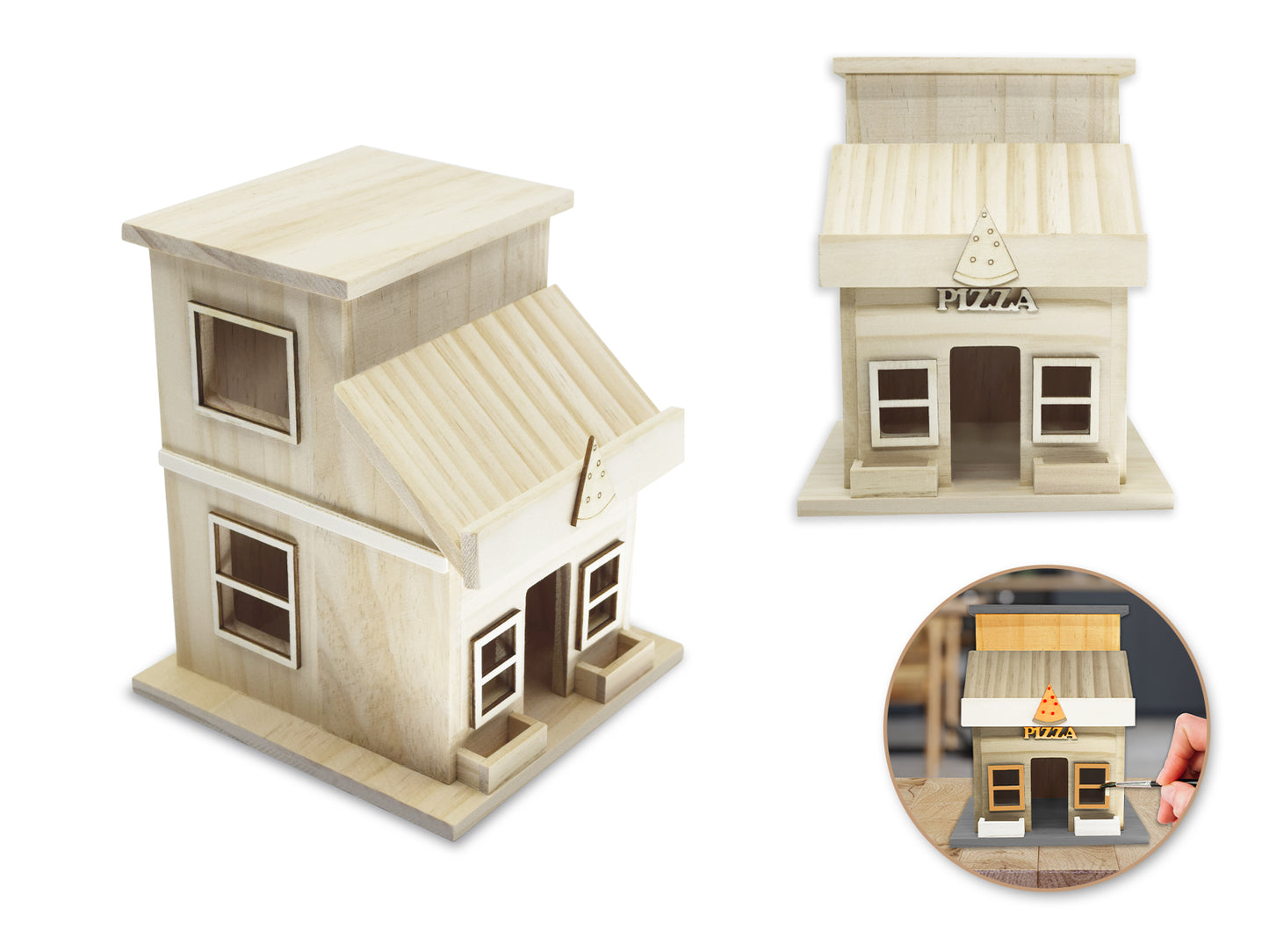 Wood Craft: 8.2x5.5x5.9" Village Store-
