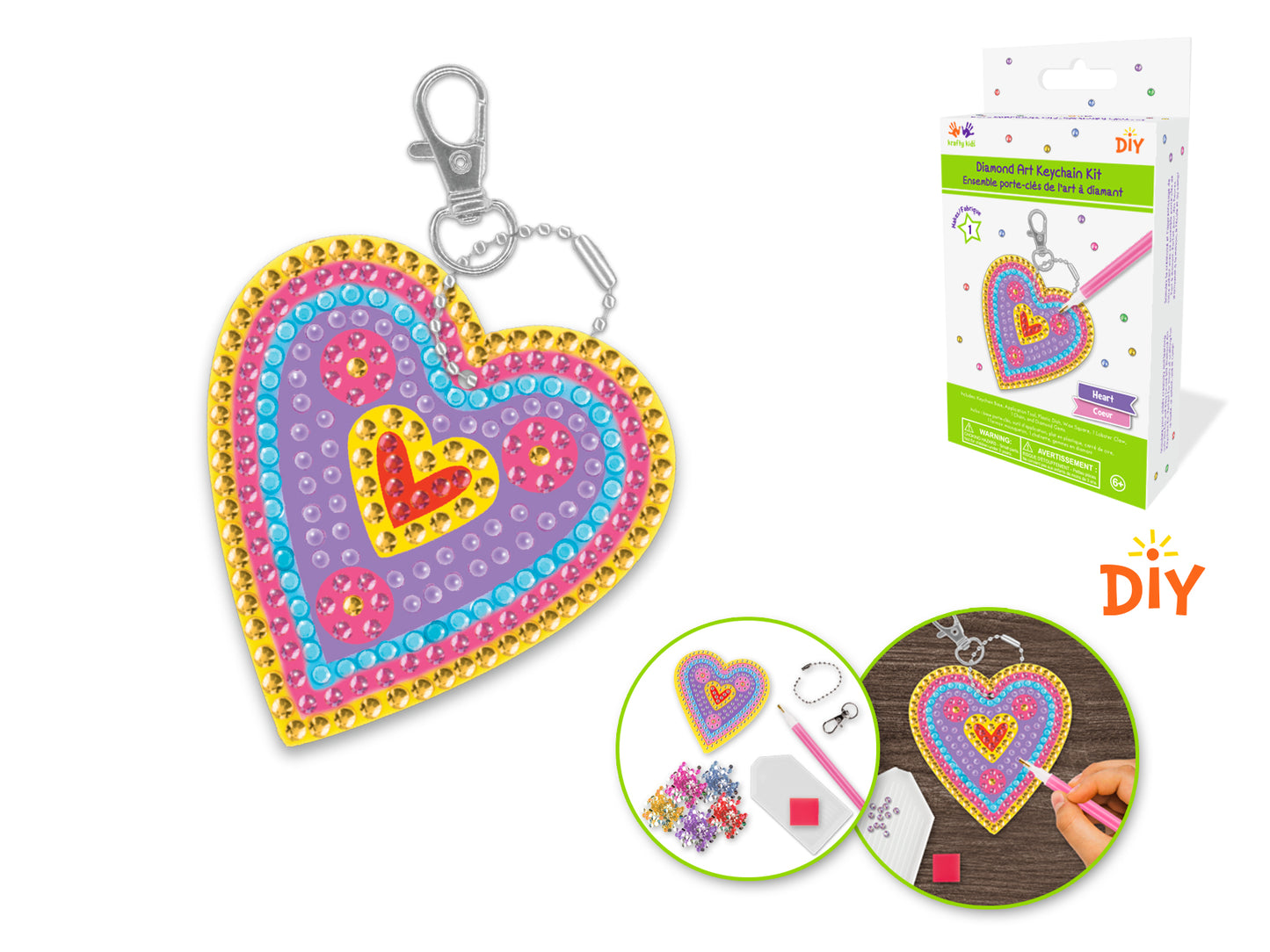 Krafty Kids Kit: Diamond Painting DIY Keychain Kit