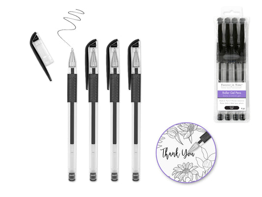 Scrapbook Gel Pens: 4/pack Acidfree Assorted PhotoSafe - Black