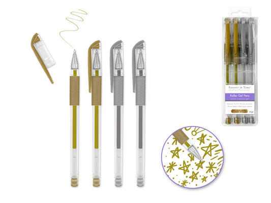 Scrapbook Gel Pens: 4/pack Acidfree Assorted PhotoSafe - Silver & Gold