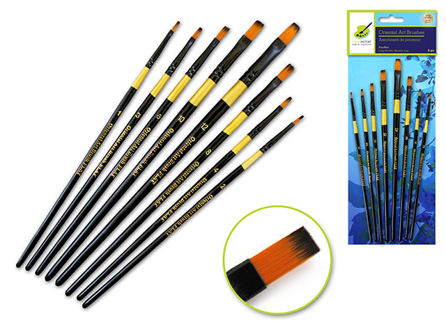 Color Factory - Oriental Art Brushes Flat 8 Piece Set