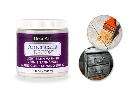 Decoart Medium: 8oz Americana Décor Varnish ADM05 Light Satin