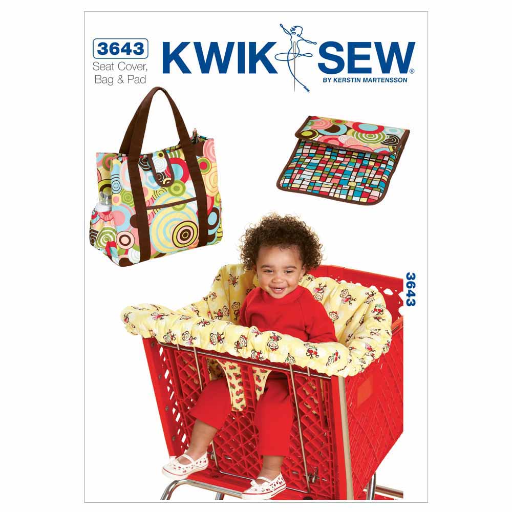 KWIK SEW - K3643 Shopping Cart Seat Cover & Diaper Bag with Changing Pad Pattern