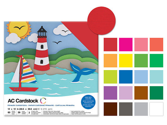 AC Cardstock 12*12 Heavy Weight 80lb -Primary Colours