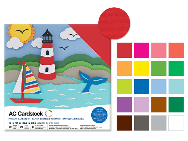 AC Cardstock 12*12 Heavy Weight 80lb -Primary Colours