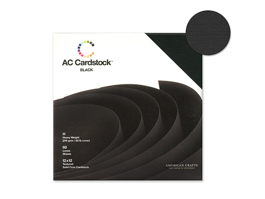 AC Cardstock 12*12 Heavy Weight 80lb -Black Solid