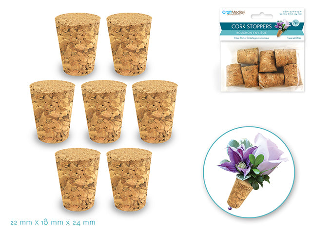 Craft Medley: Cork Stoppers Value Pack B) Tapered~ #8 Width