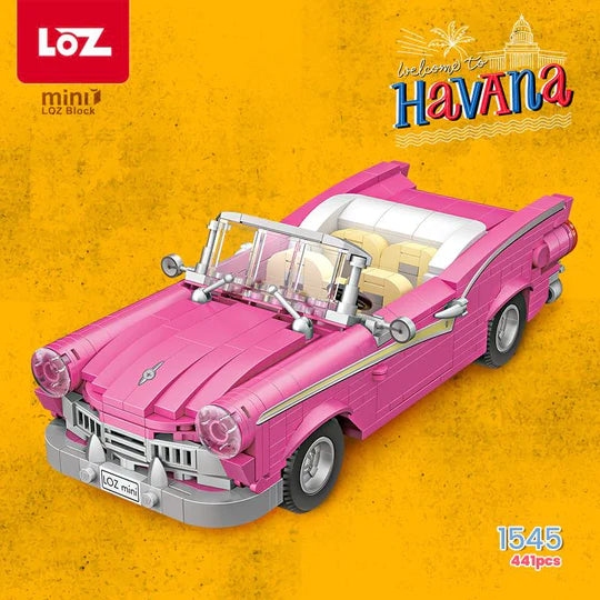 Pink Cabriolet | LOZ 1125 Mini Block Building Bricks Vehicle Model Set