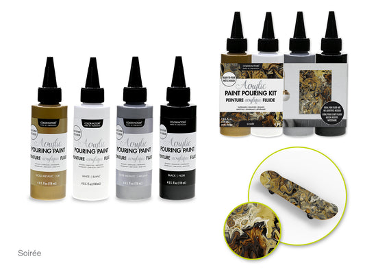 Color Factory: 4oz 4ct Acrylic Pouring Paint Kit~ Ready To Pour