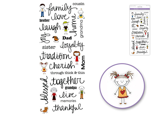 Paper Craft Sticker: 5"x12" Words & Sayings 'Clear' Photo Safe