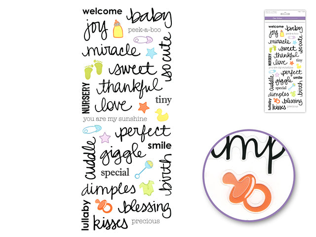 Paper Craft Sticker: 5"x12" Words & Sayings 'Clear' Photo Safe