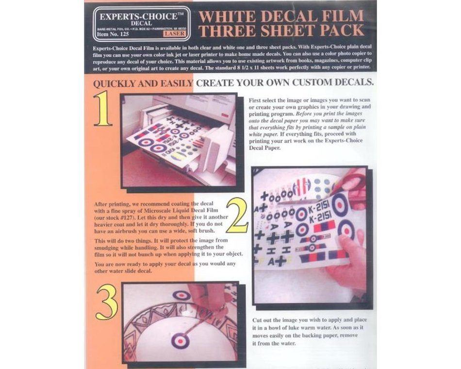 EXPERTS-CHOICE™ DECAL FILM SHEETS