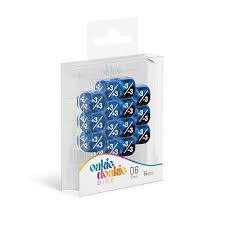 Oakie Doakie Dice D6 Dice 12 mm Marble/Gemidice Positive & Negative - Blue (14)