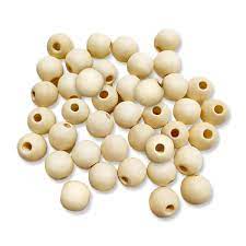 Wood Beads Round Natural - 14mm - 40pc