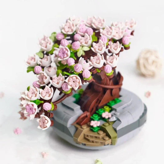 Sakura Cherry Blossom Bonsai | LOZ Mini Block Building Bricks Eternal Plant Pot Set