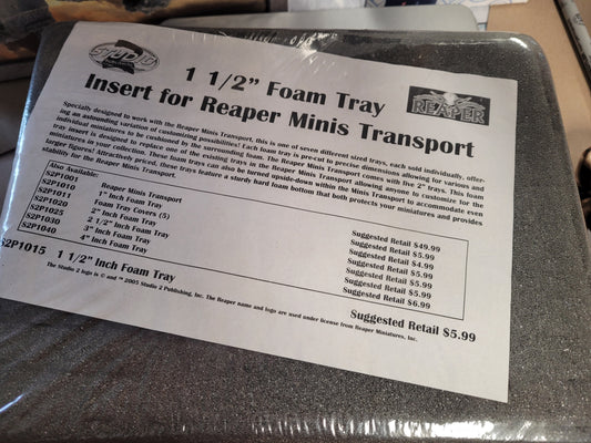 1 1/2" Foam Tray (Pick Foam) Insert for Reaper Minis Transport