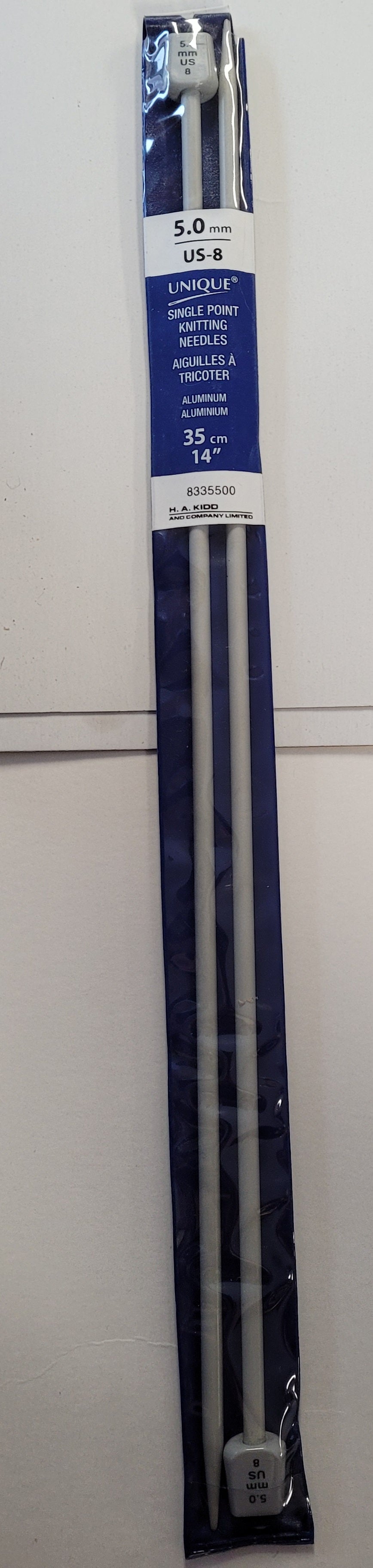 Knitting Needles - Single Point, 35cm length 5mm us8
