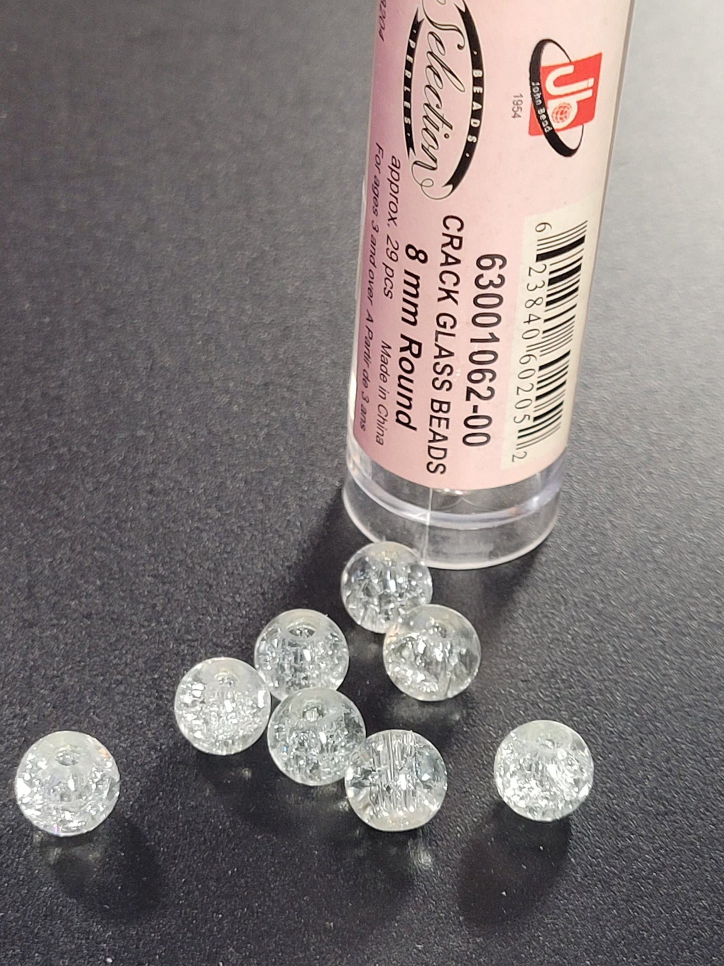 Crack Glass Beads 8mm Round