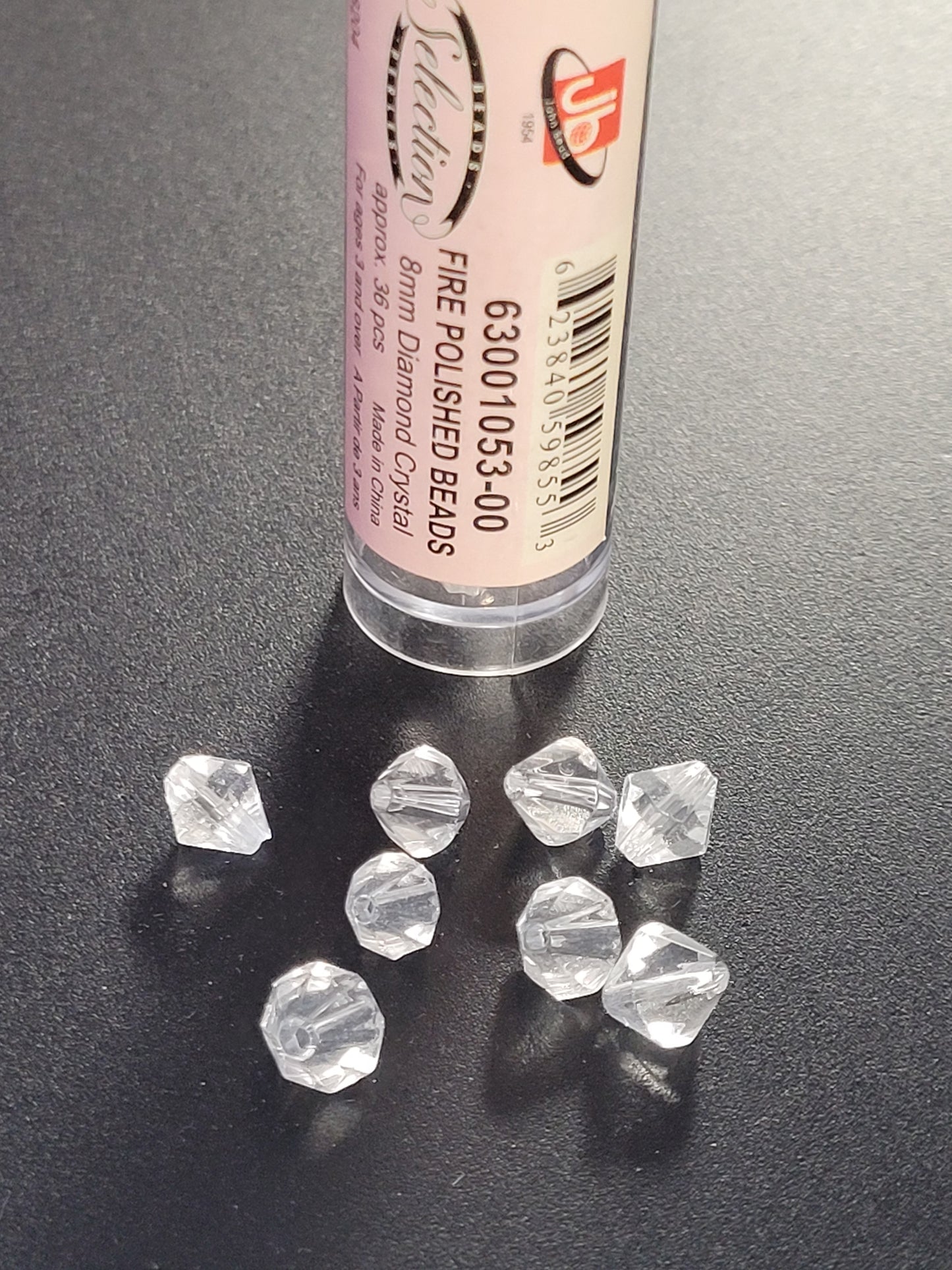 Fire Polished Beads 8mm Diamond Crystal