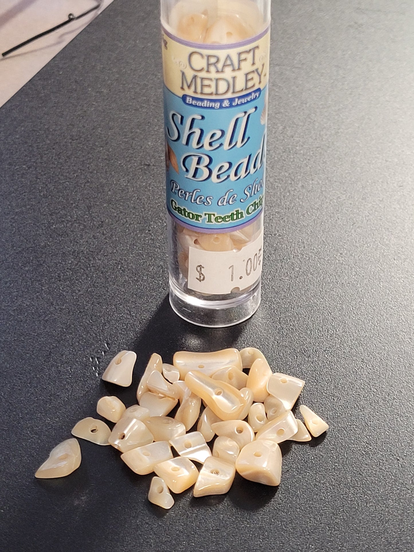 Craft Medley Shell Beads Gator Teeth Chip