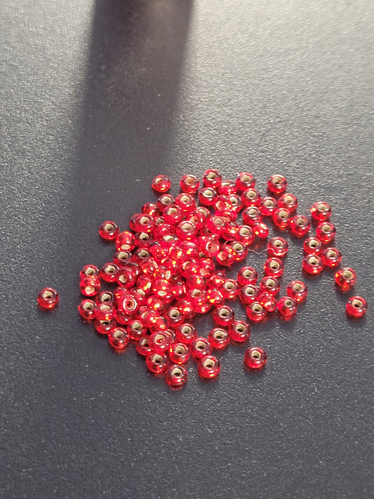 Silver Lined Red Seedbeads