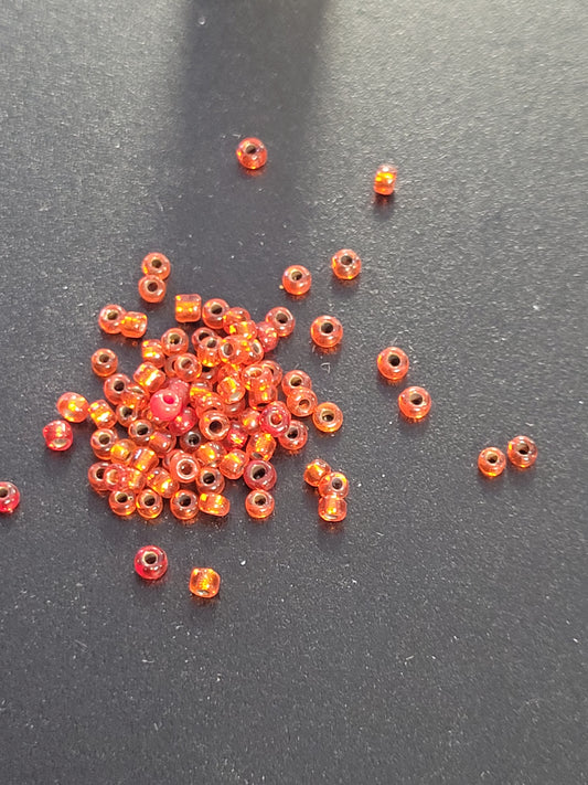 Silver Line Orange Seedbeads