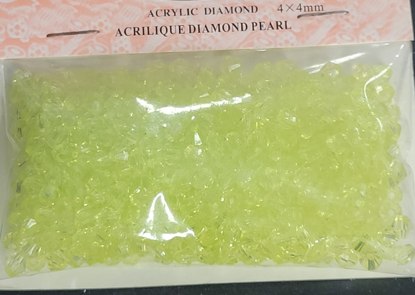 Acrylic Diamond Light Green 4x4mm
