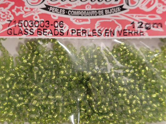 Silver Line Pale Green Seedbeads