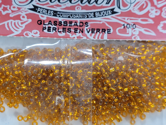 Silver Line Orange Seedbeads