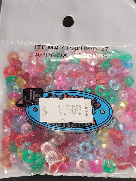 Transparent Multi-Colour Rondelles 5mm