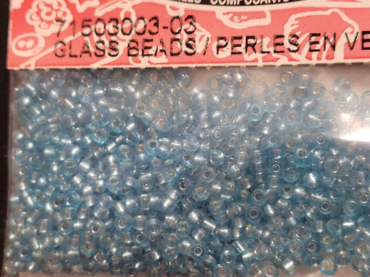 Silver Lined Light Blue Seed beads 10/0 Beads
