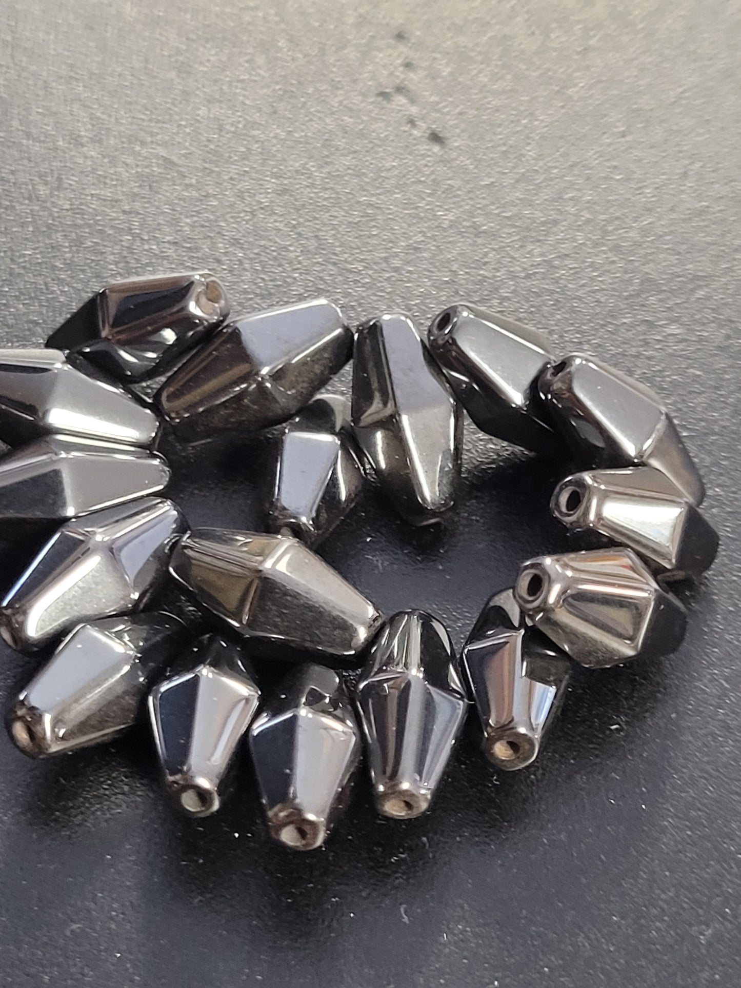 Magnetic Double Cone 12 Face Hematite