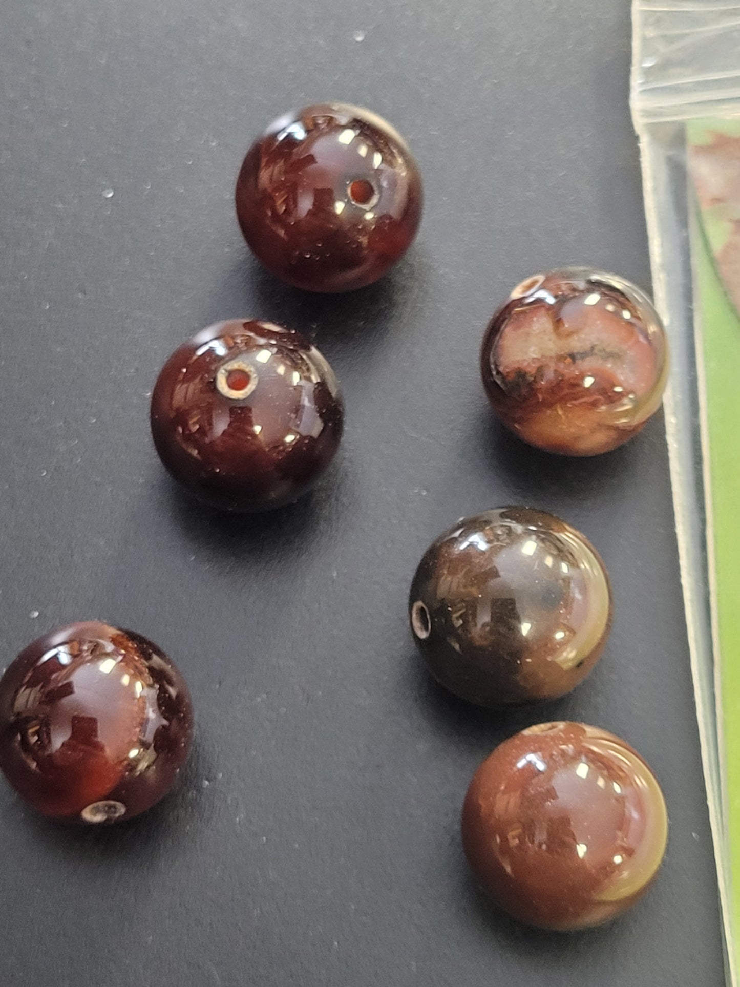 6pc Dark Brown Beads 14mm