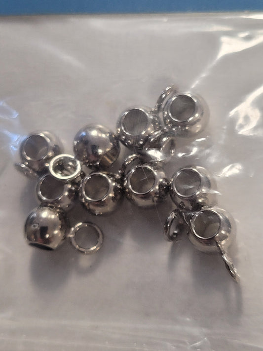 Bail Beads w/ Loop Smooth Charm Hanger Holders