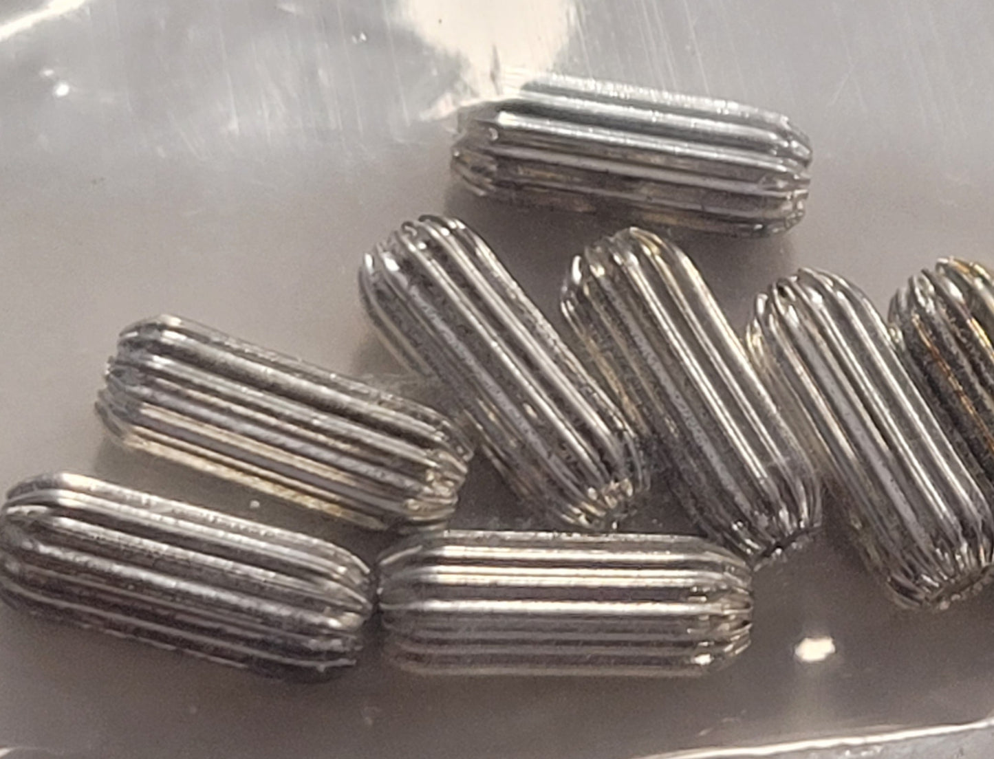 METAL BEAD 10x4mm Fancy Bead  SILVER L/F N/F