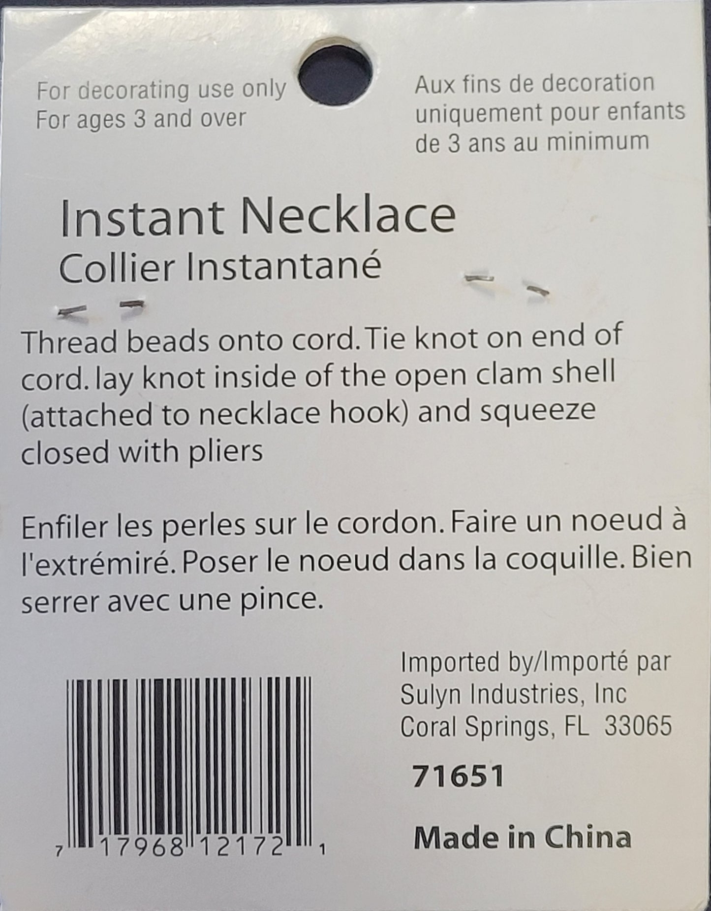 Mainstays Crafts Instant Necklace