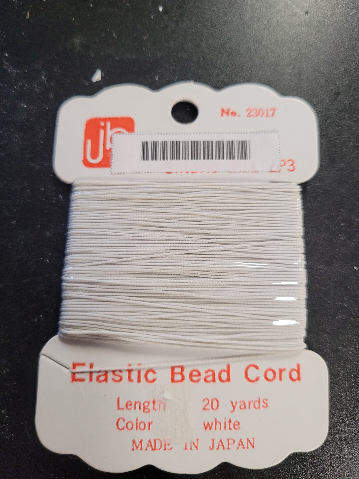 Elastic Cord 1mm White 20yards