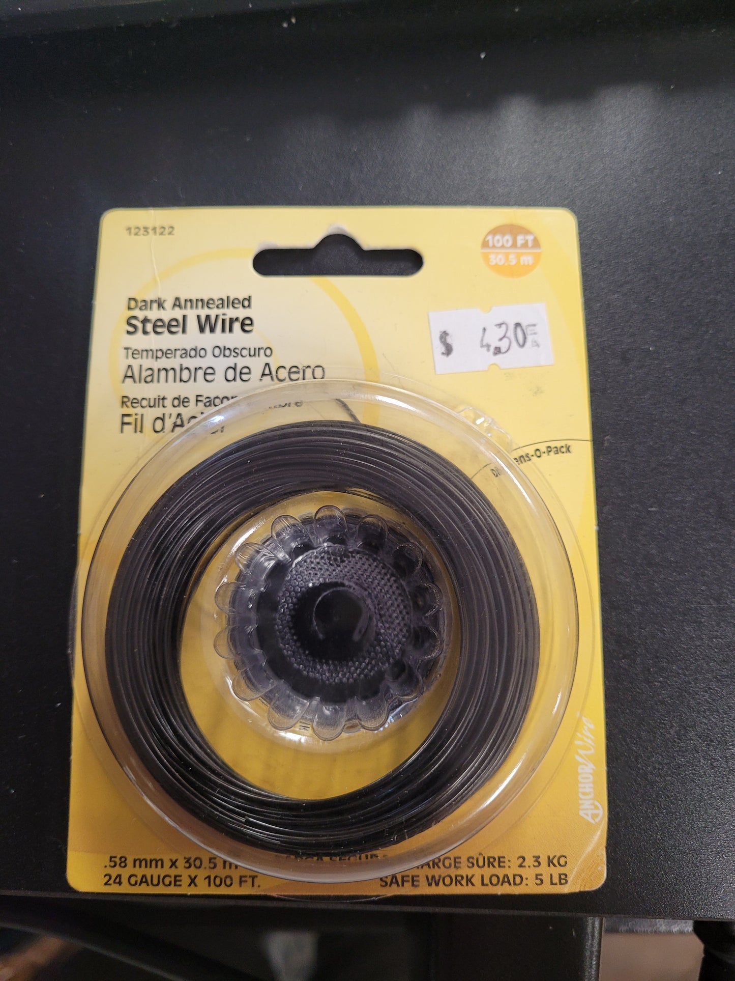Hillman Fasteners 123122 100 ft. Dark Annealed Wire, 24 Gauge