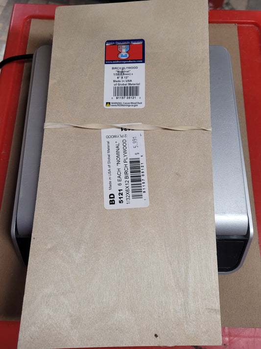 5121 Birch Plywood 1/32"x 6" x 12"
