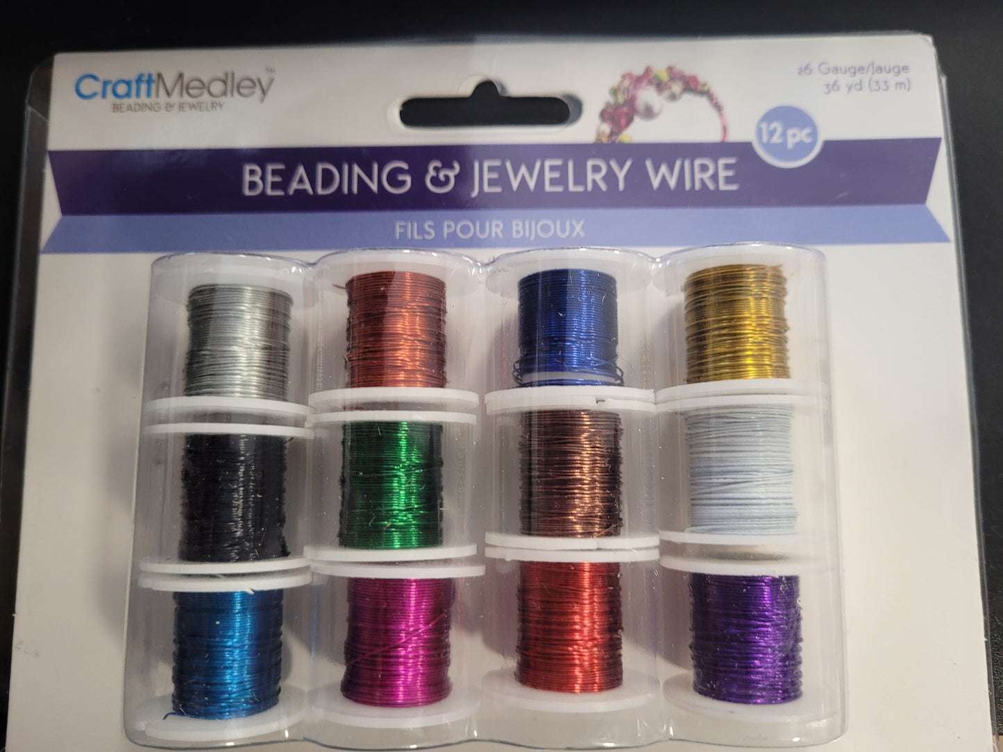 Jewelry Wire 26g - Metallic Colours - 12pc