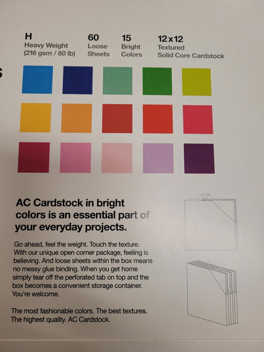 AC Cardstock 12*12 Heavy Weight 80lb - Brights
