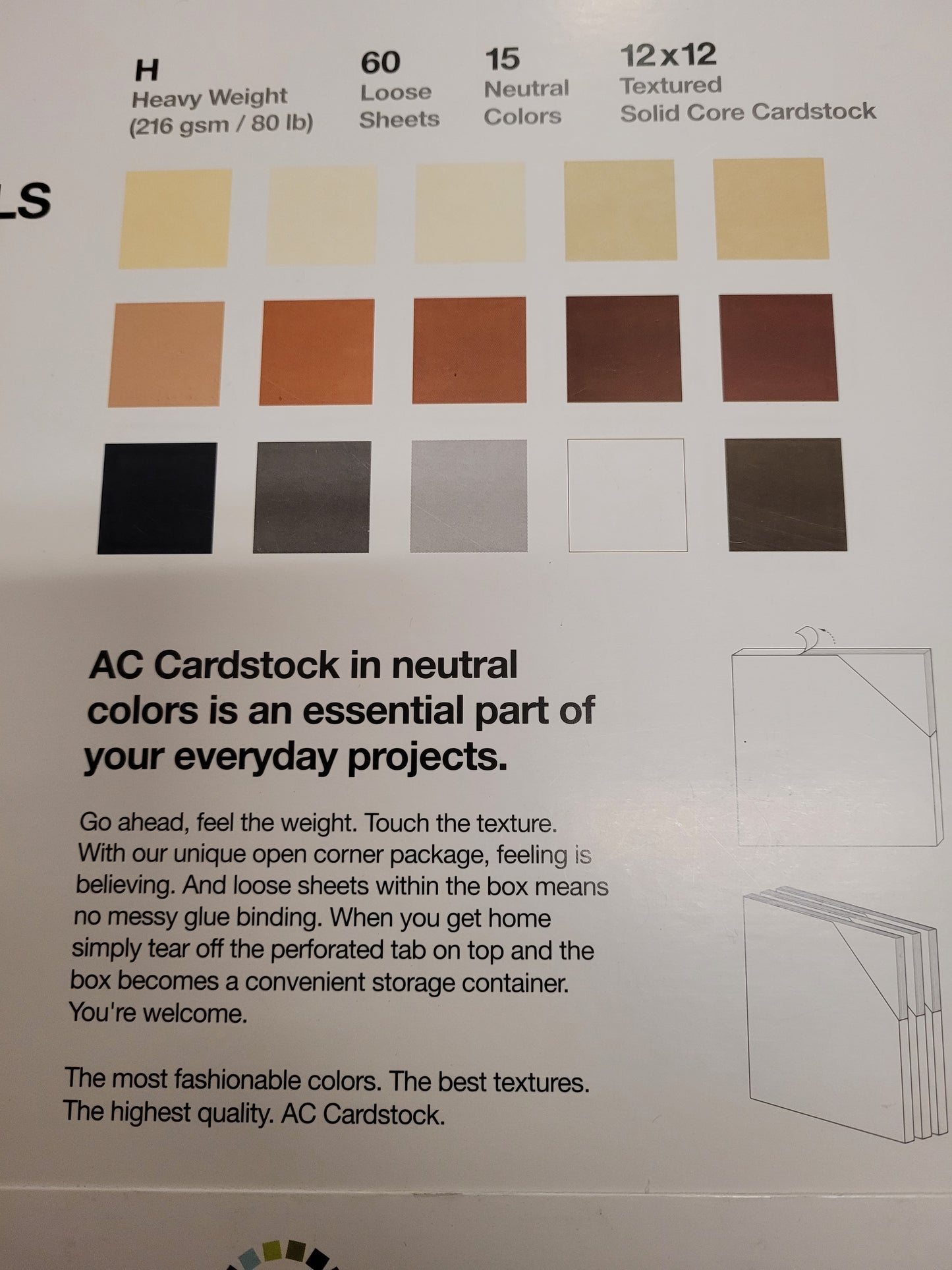 AC Cardstock 12*12 Heavy Weight 80lb - Neutrals