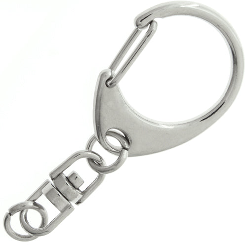 Key Holder w/Spring & Swivel 32mm Nickel